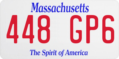 MA license plate 448GP6