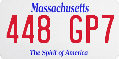 MA license plate 448GP7
