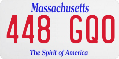 MA license plate 448GQ0