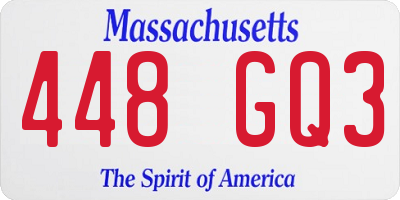 MA license plate 448GQ3