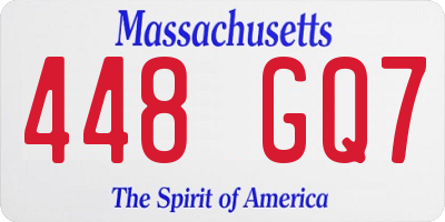 MA license plate 448GQ7