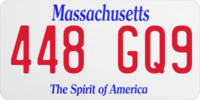 MA license plate 448GQ9