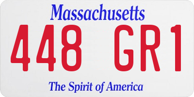 MA license plate 448GR1