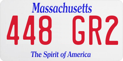 MA license plate 448GR2