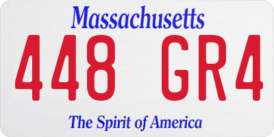 MA license plate 448GR4