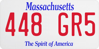 MA license plate 448GR5