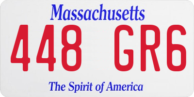 MA license plate 448GR6