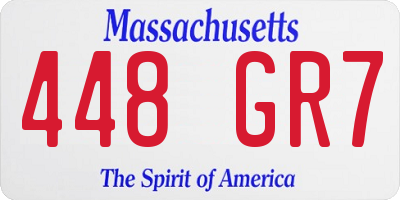 MA license plate 448GR7