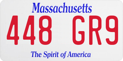 MA license plate 448GR9
