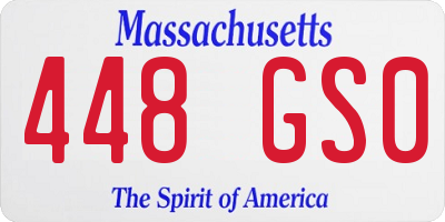 MA license plate 448GS0