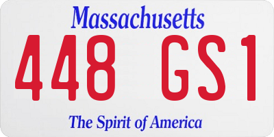 MA license plate 448GS1
