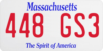 MA license plate 448GS3