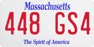 MA license plate 448GS4