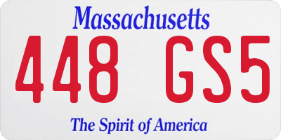 MA license plate 448GS5