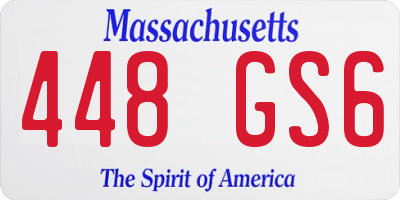 MA license plate 448GS6