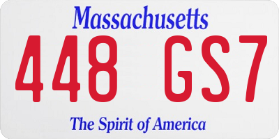 MA license plate 448GS7