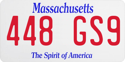 MA license plate 448GS9