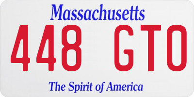 MA license plate 448GT0