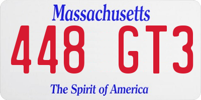 MA license plate 448GT3