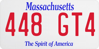 MA license plate 448GT4