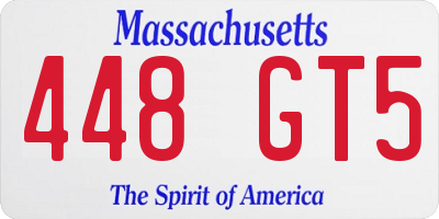 MA license plate 448GT5