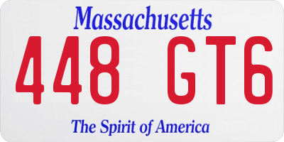 MA license plate 448GT6