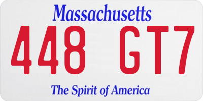 MA license plate 448GT7