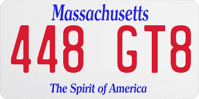 MA license plate 448GT8