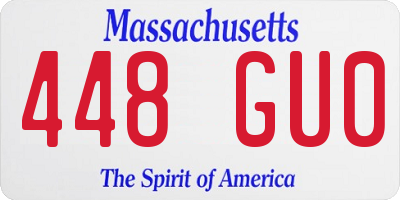 MA license plate 448GU0