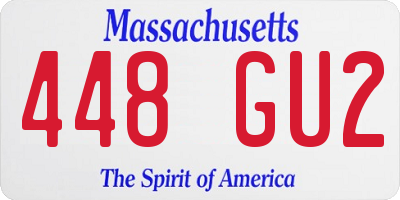 MA license plate 448GU2