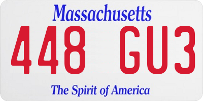 MA license plate 448GU3