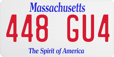 MA license plate 448GU4
