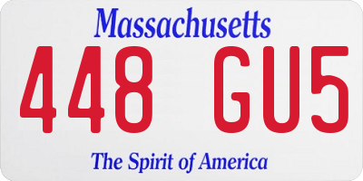 MA license plate 448GU5