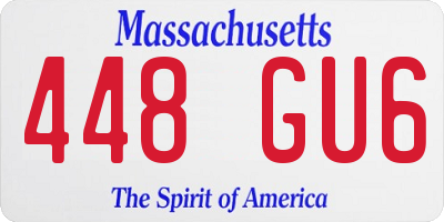 MA license plate 448GU6