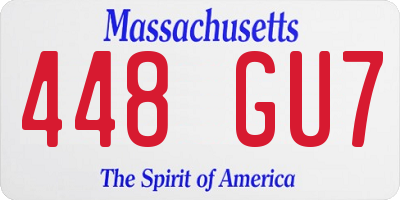 MA license plate 448GU7