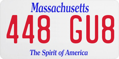 MA license plate 448GU8