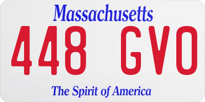 MA license plate 448GV0