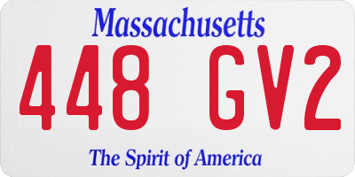 MA license plate 448GV2