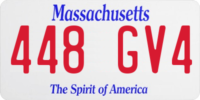 MA license plate 448GV4