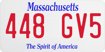 MA license plate 448GV5