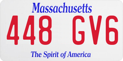 MA license plate 448GV6