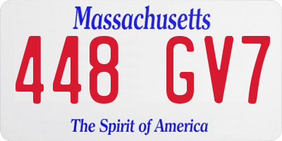 MA license plate 448GV7
