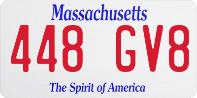 MA license plate 448GV8
