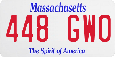 MA license plate 448GW0