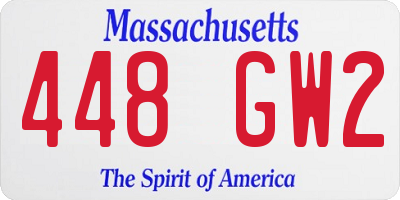 MA license plate 448GW2