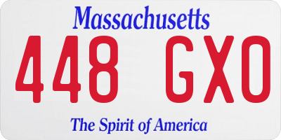 MA license plate 448GX0