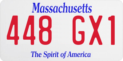 MA license plate 448GX1