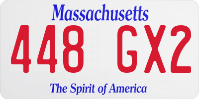 MA license plate 448GX2
