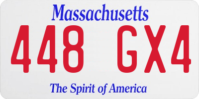 MA license plate 448GX4
