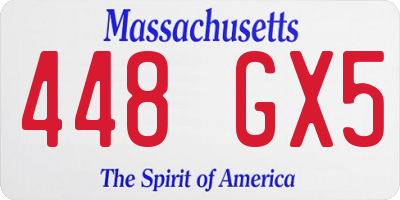 MA license plate 448GX5